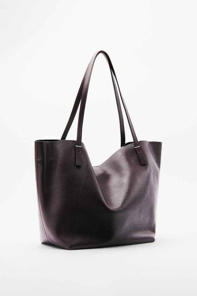 Patrizia Pepe Borsa shopping Never Complete in pelle martellata