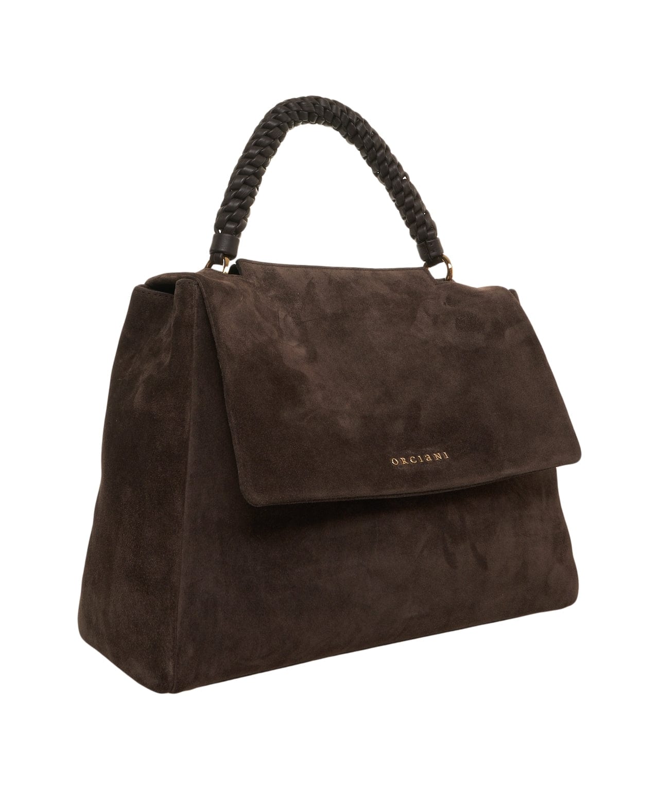Orciani Borsa Sveva Peach Media a spalla in pelle scamosciata con tracolla