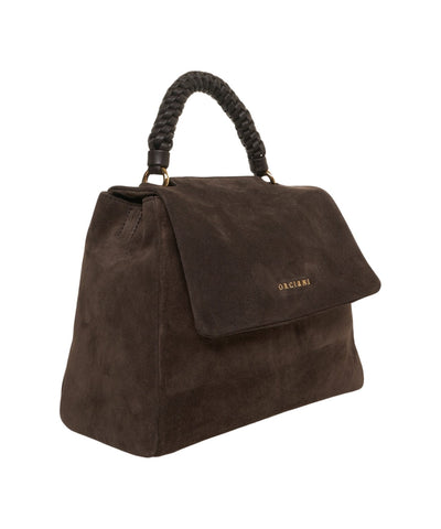 Orciani Borsa Sveva Peach Small a mano in pelle scamosciata con tracolla