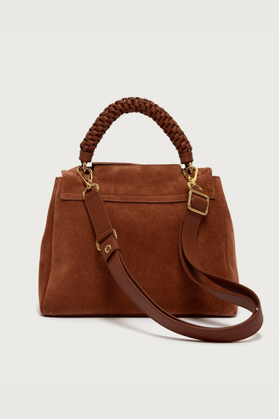 Orciani Borsa Sveva Peach Small a mano in pelle scamosciata con tracolla