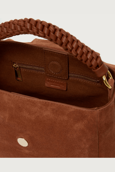 Orciani Borsa Sveva Peach Small a mano in pelle scamosciata con tracolla