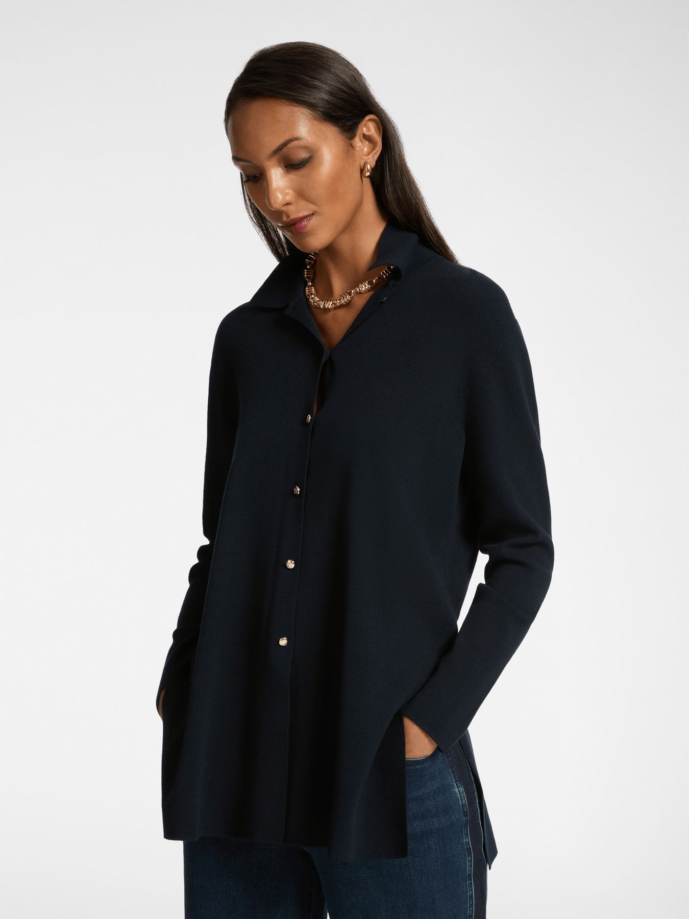 Elena Mirò Cardigan lungo con colletto