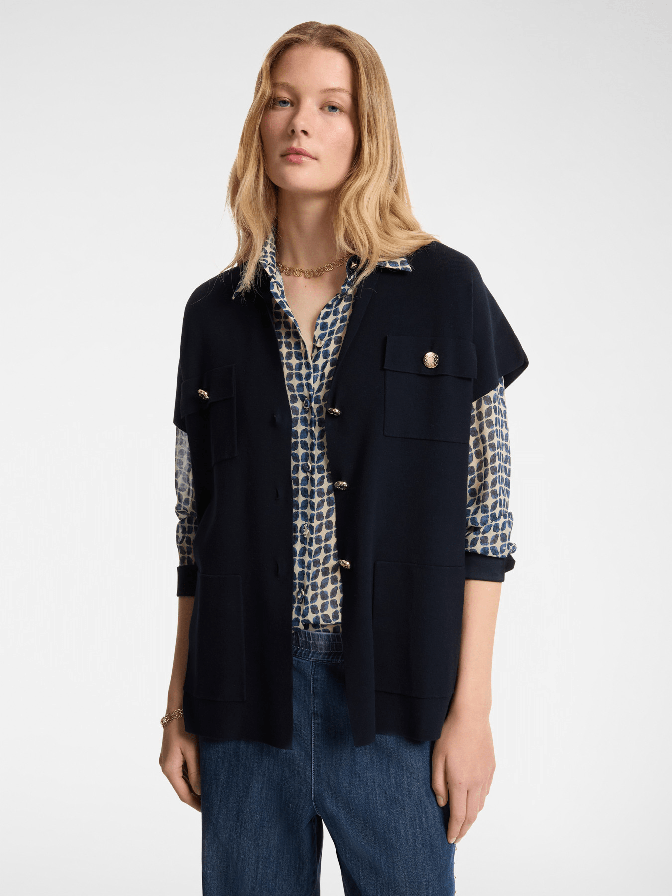 Elena Mirò Gilet lungo con bottoni