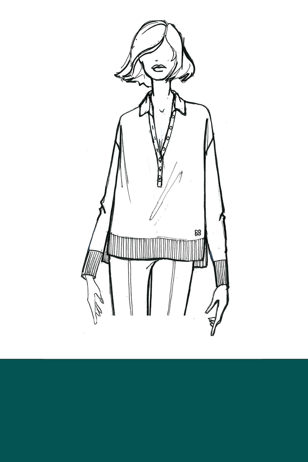 Elena Mirò Maglia con colletto e bottoni