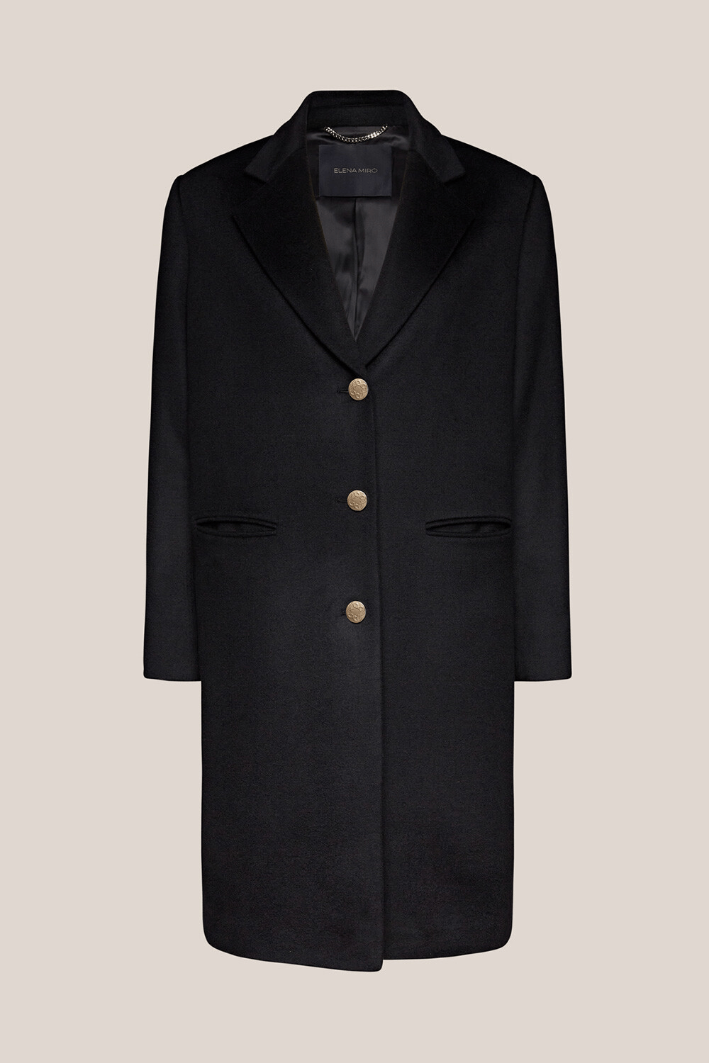 Elena Mirò Cappotto monopetto in drap di pura lana