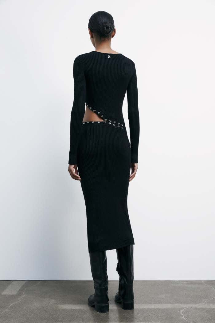 Patrizia Pepe Abito midi glam rock in maglia