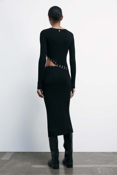 Patrizia Pepe Abito midi glam rock in maglia