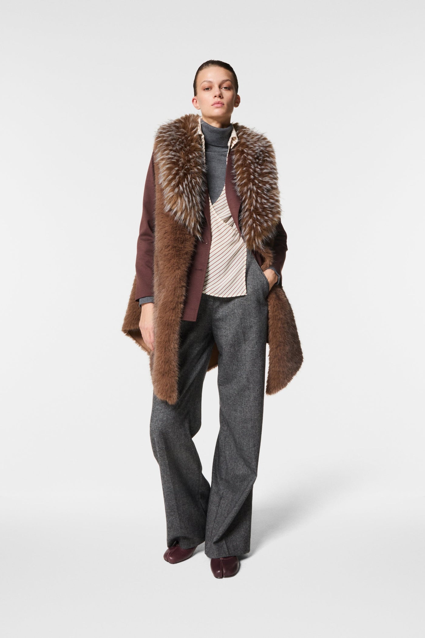 Nenette Gilet in ecovolpe piuma