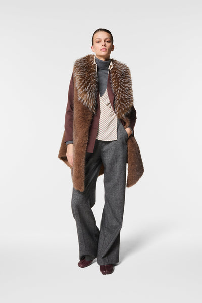 Nenette Gilet in ecovolpe piuma