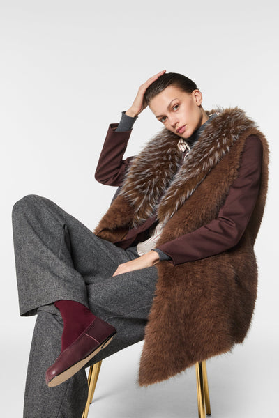 Nenette Gilet in ecovolpe piuma