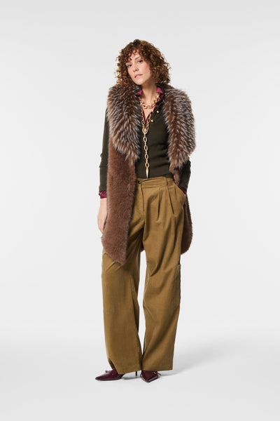 Nenette Gilet in ecovolpe piuma