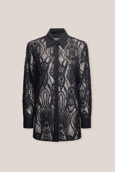 Elena Mirò Camicia in pizzo con dettagli crêpe