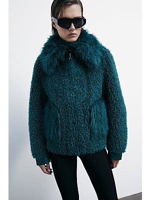 Patrizia Pepe Giubbotto fluffy corto reversibile