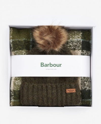 Barbour Donna Set berretto e sciarpa tartan Saltburn