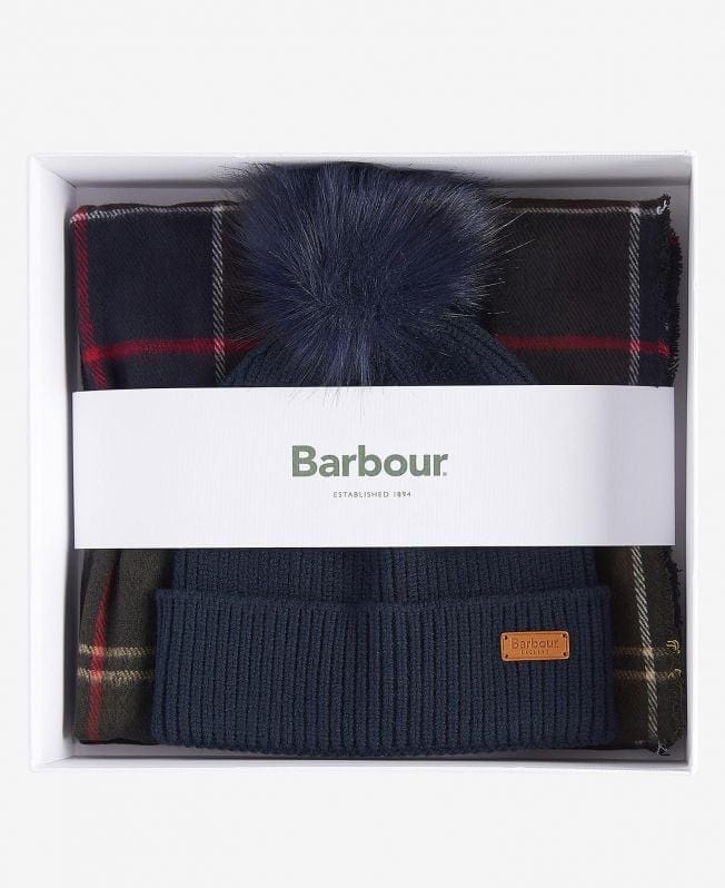 Barbour Donna Set Berretto Dover & Sciarpa Hailes