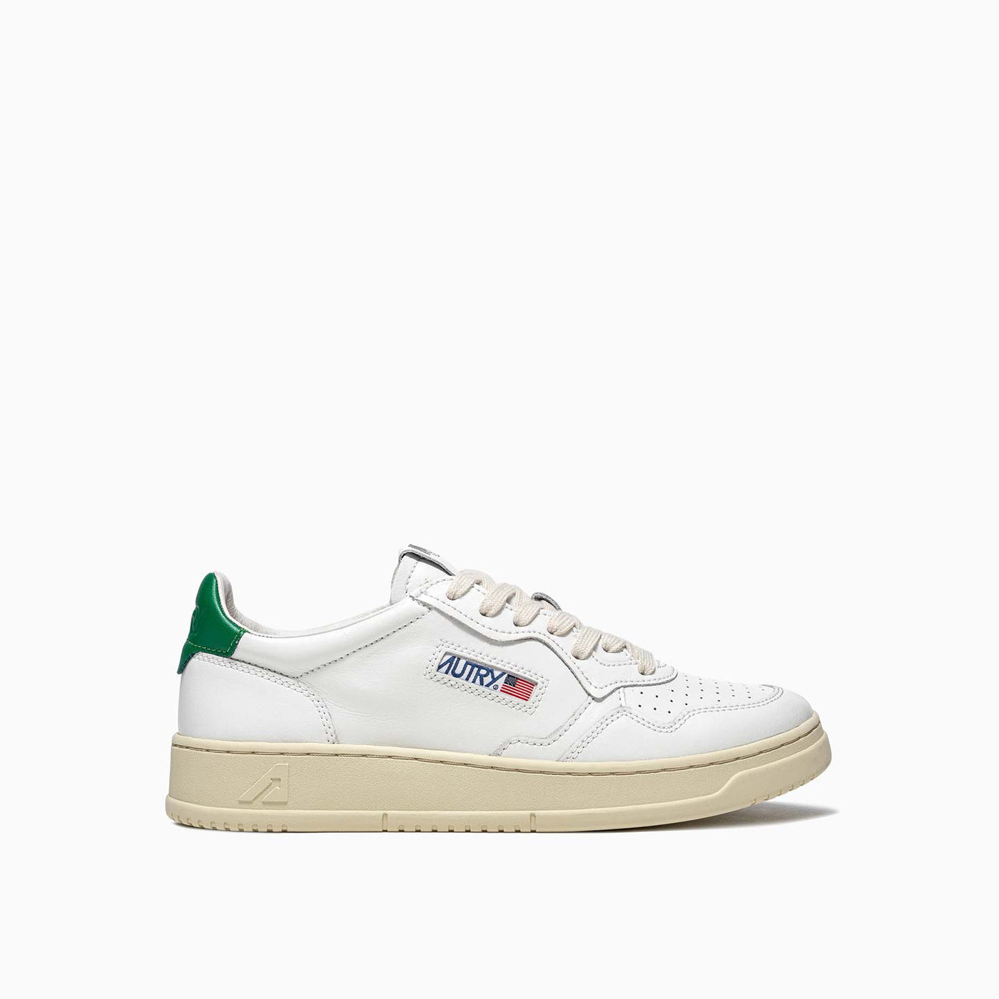Autry Medalist Low Man Leather White Green