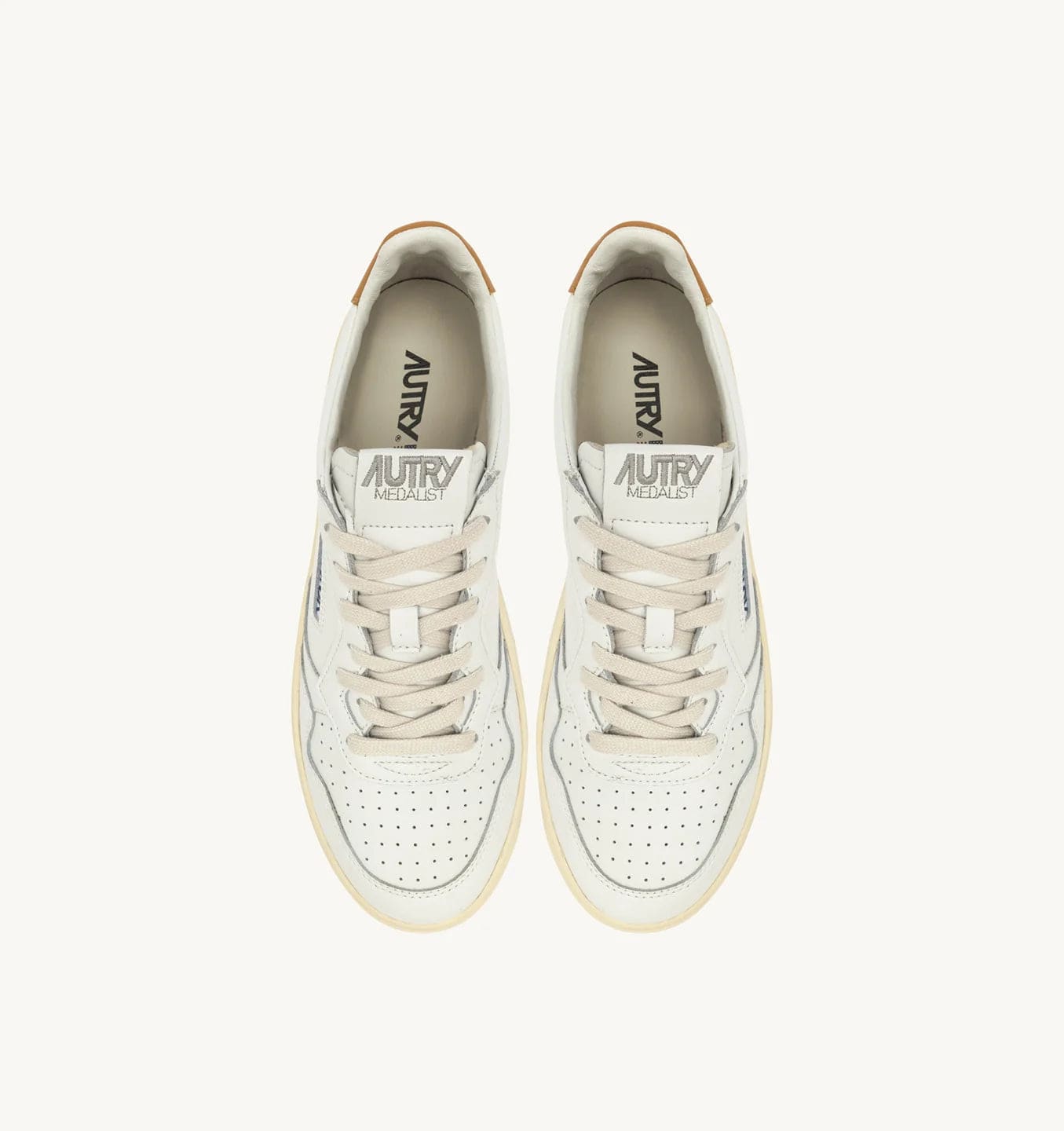 Autry Medalist Low Man Leather White Ylw.