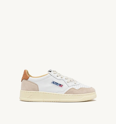 Autry Medalist Low Man Leat/Suede Wht/Sndstrm