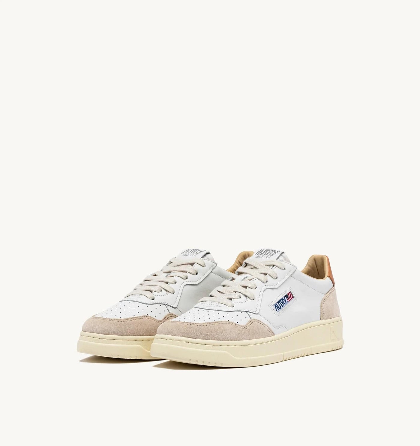 Autry Medalist Low Man Leat/Suede Wht/Sndstrm
