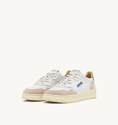 Autry Medalist Low Man Leat/Suede Wht/Sndstrm