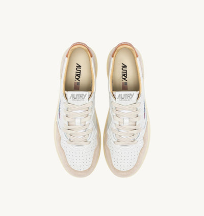 Autry Medalist Low Man Leat/Suede Wht/Sndstrm