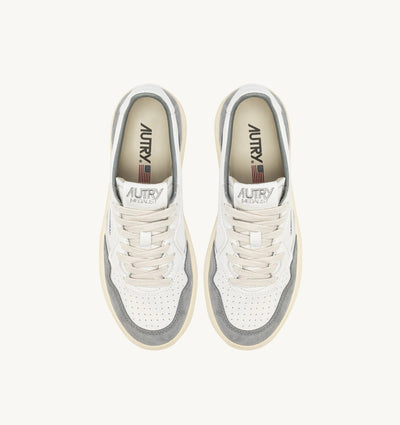 Autry Medalist Low Man Goat/Suede Wht/Grey