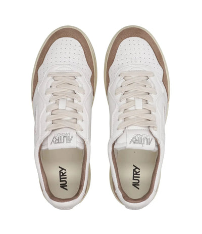 Autry Medalist Low Man Goat /Suede Wht/Tobacco