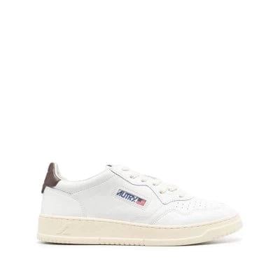 Autry Medalist Low Man Leather White Brown
