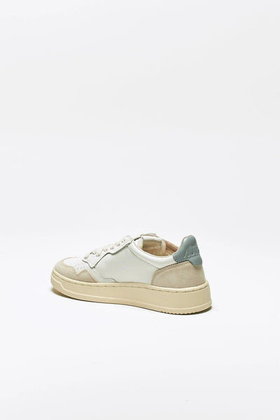 Autry Medalist Low Man Leat/Suede Wht/Slvblue