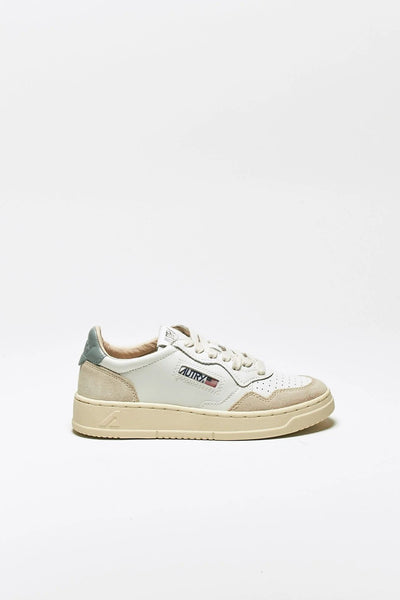 Autry Medalist Low Man Leat/Suede Wht/Slvblue