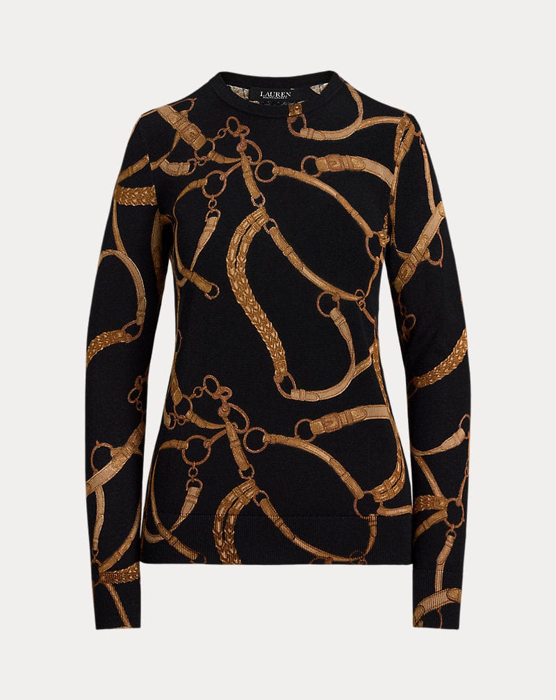 Lauren Ralph Lauren Maglia in misto cotone stampa a cinture
