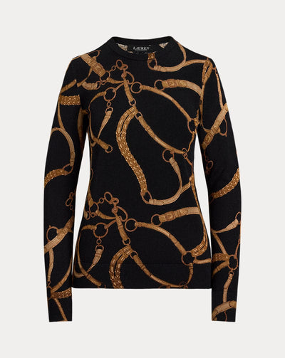 Lauren Ralph Lauren Maglia in misto cotone stampa a cinture