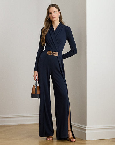 Lauren Ralph Lauren Tuta in jersey con scollo a V incrociato