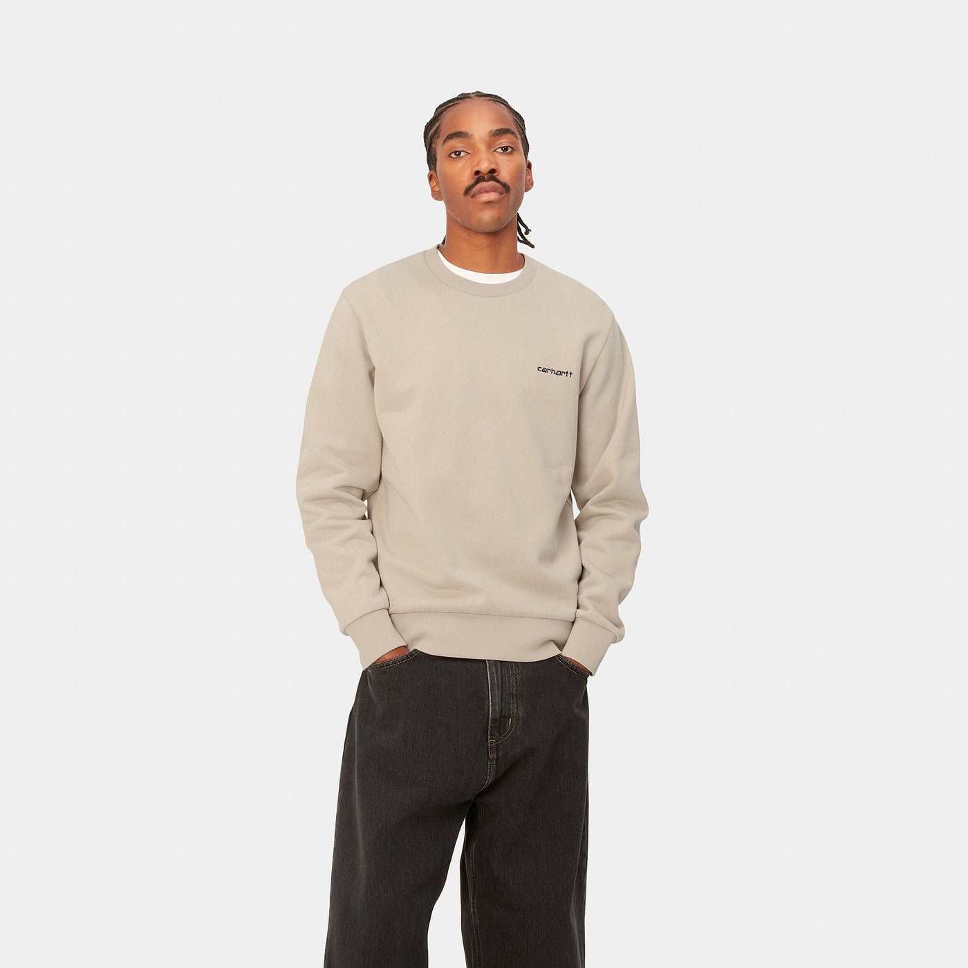 Carhartt Script Embroidery Sweat Wall Black