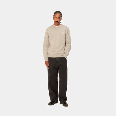 Carhartt Script Embroidery Sweat Wall Black