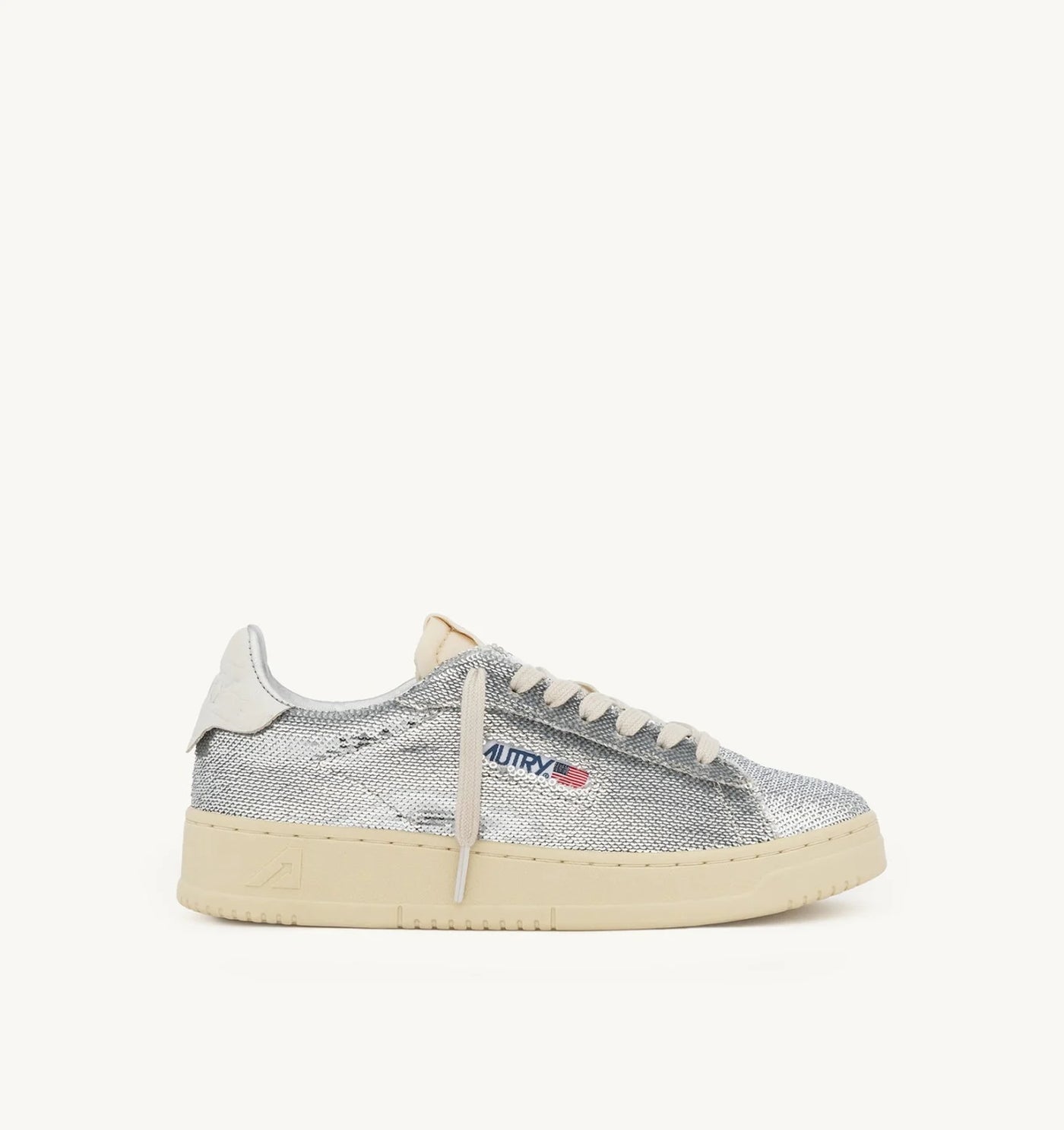 Autry Dallas Low Wom Paillet/Cro Silver/Wht