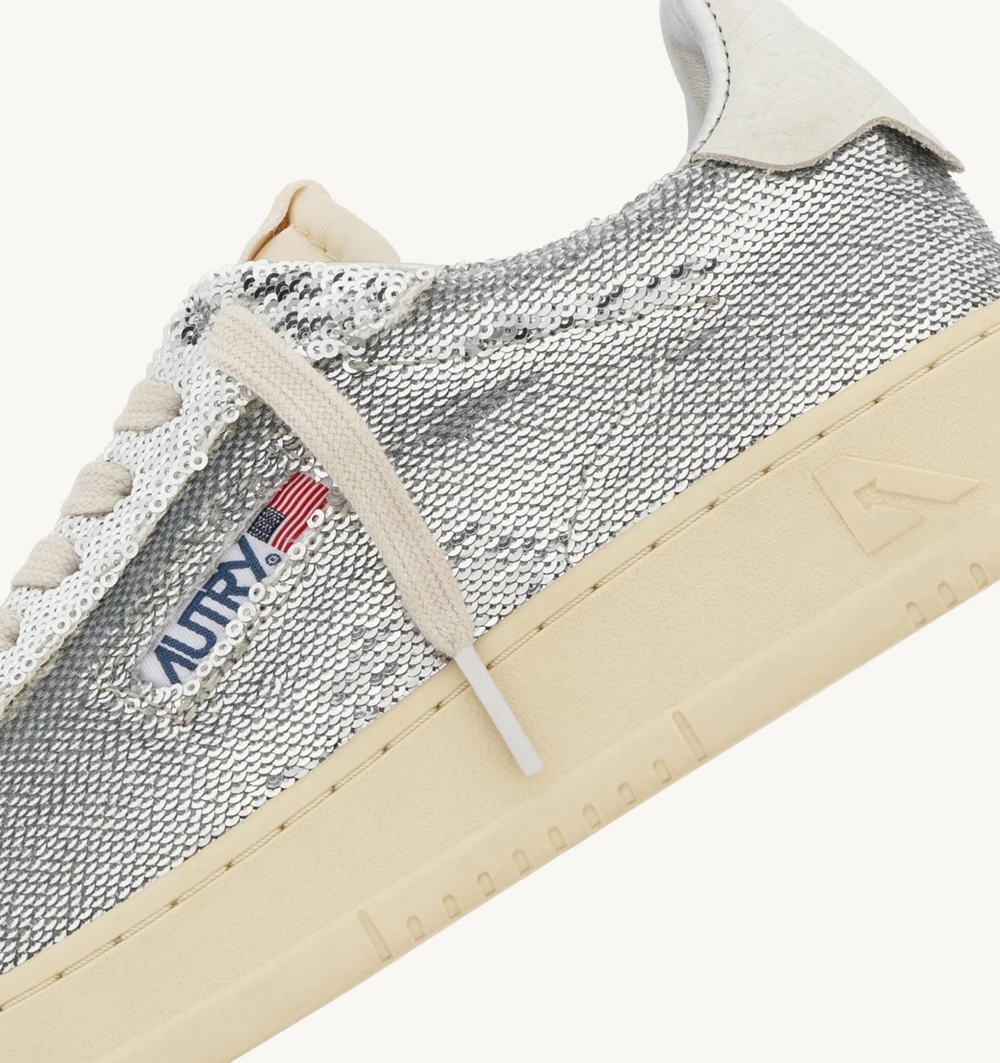 Autry Dallas Low Wom Paillet/Cro Silver/Wht