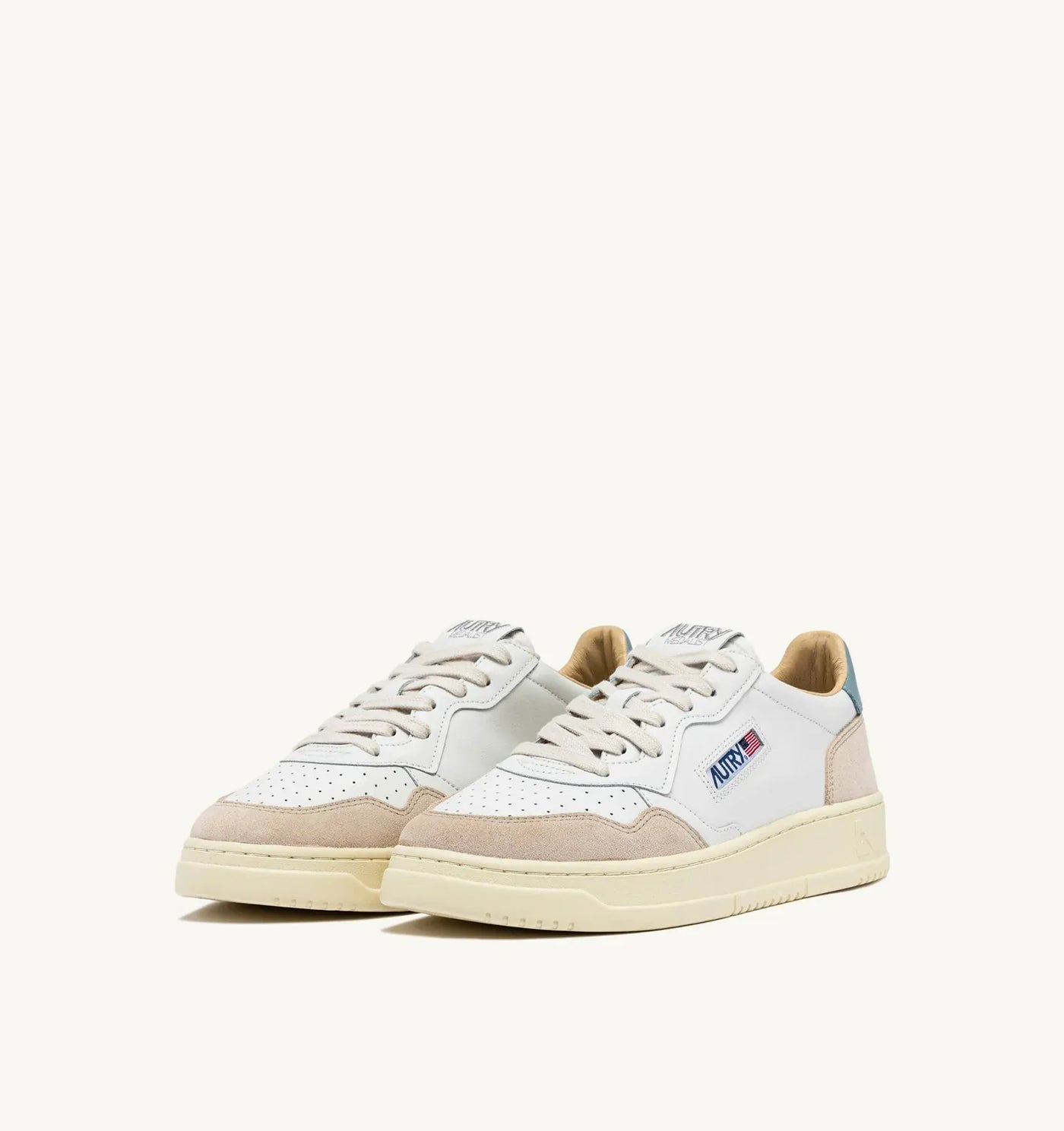 Autry Medalist Low Man Leat/Suede Wht/Forget