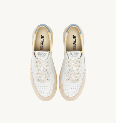 Autry Medalist Low Man Leat/Suede Wht/Forget