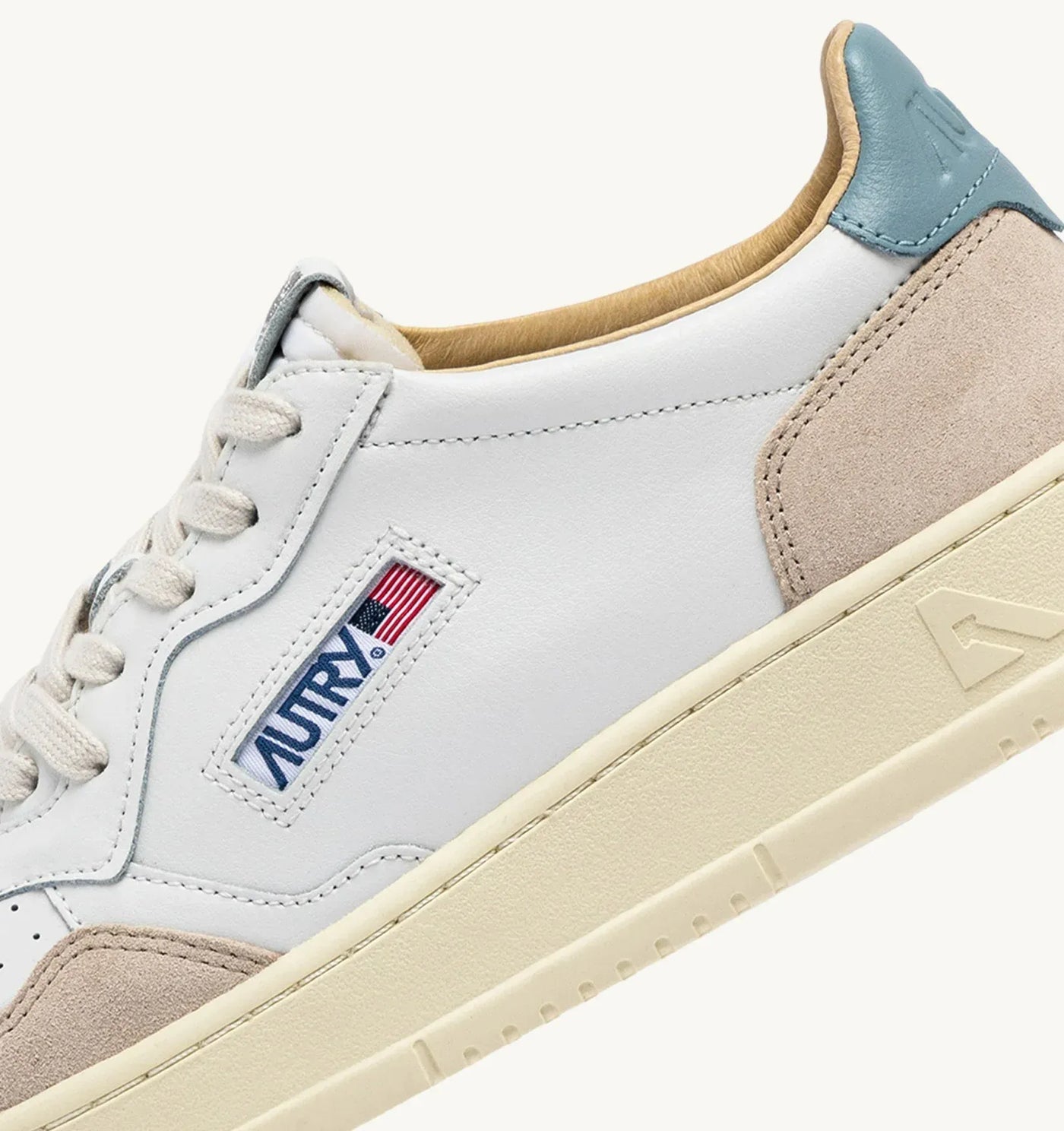 Autry Medalist Low Man Leat/Suede Wht/Forget