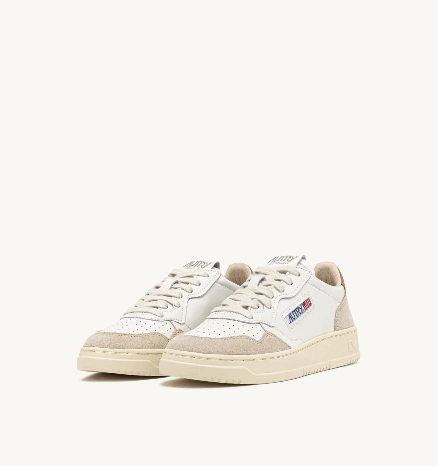 Autry Medalist Low Man Leat/Suede Wht/Brnsug