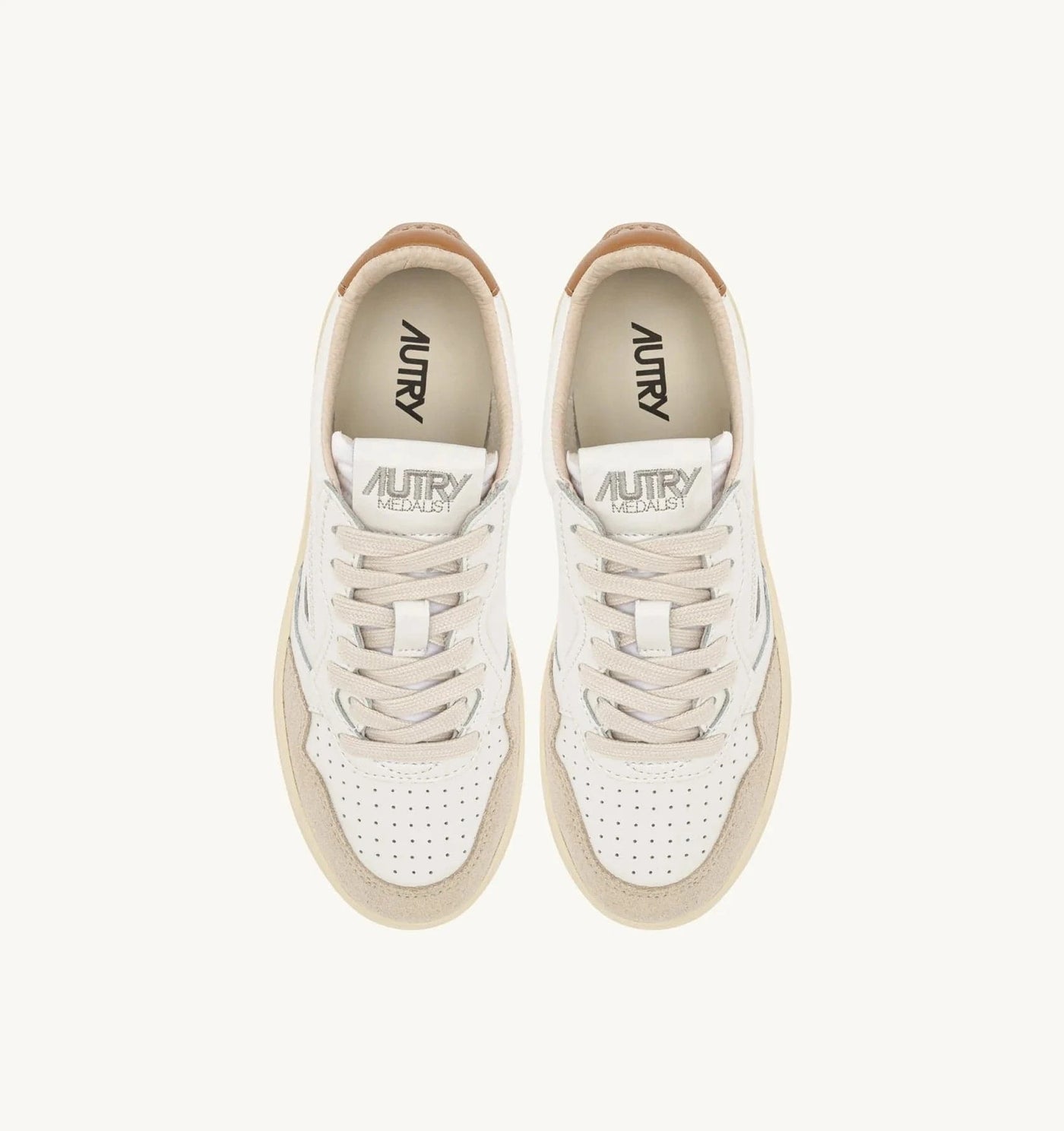 Autry Medalist Low Man Leat/Suede Wht/Brnsug