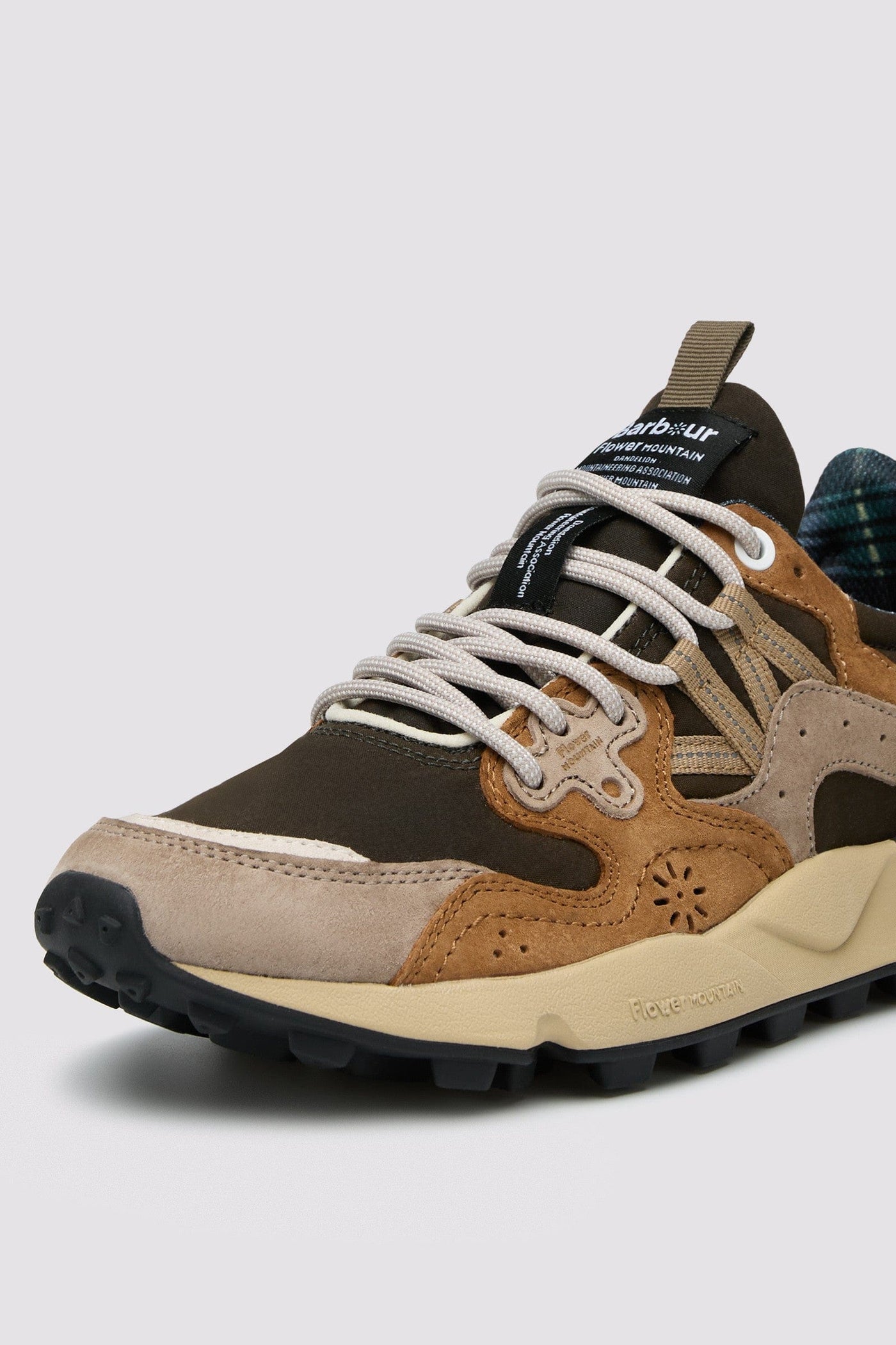 YAMANO 3 BARBOUR UNI X FM - Sneakers in suede e tessuto tecnico - Marrone-Beige