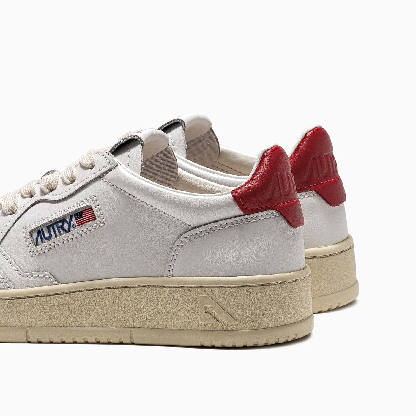 Autry Sneaker 01 Low Man Leather White Red