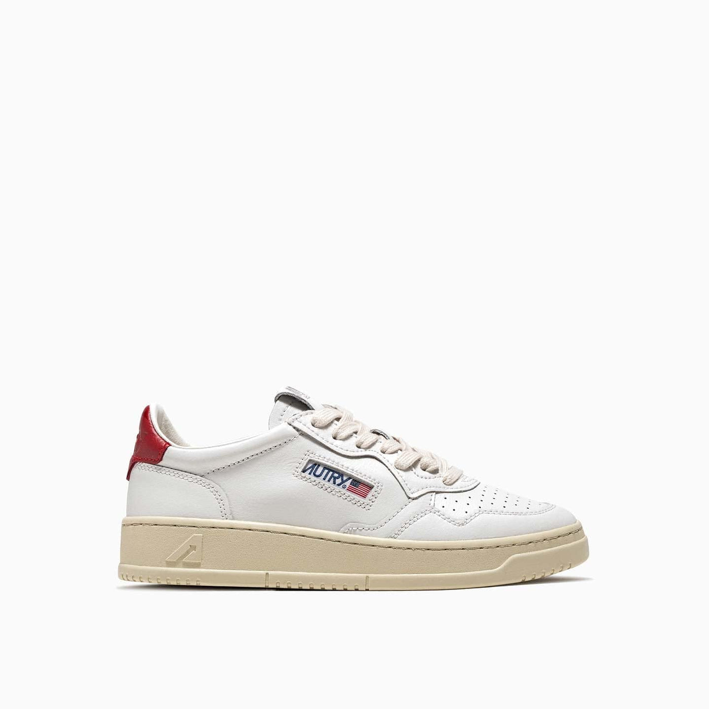 Autry Sneaker 01 Low Man Leather White Red