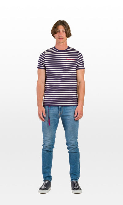 Rr's Roy Roger's Riviera T-shirt Pocket Man Jersey Stripe