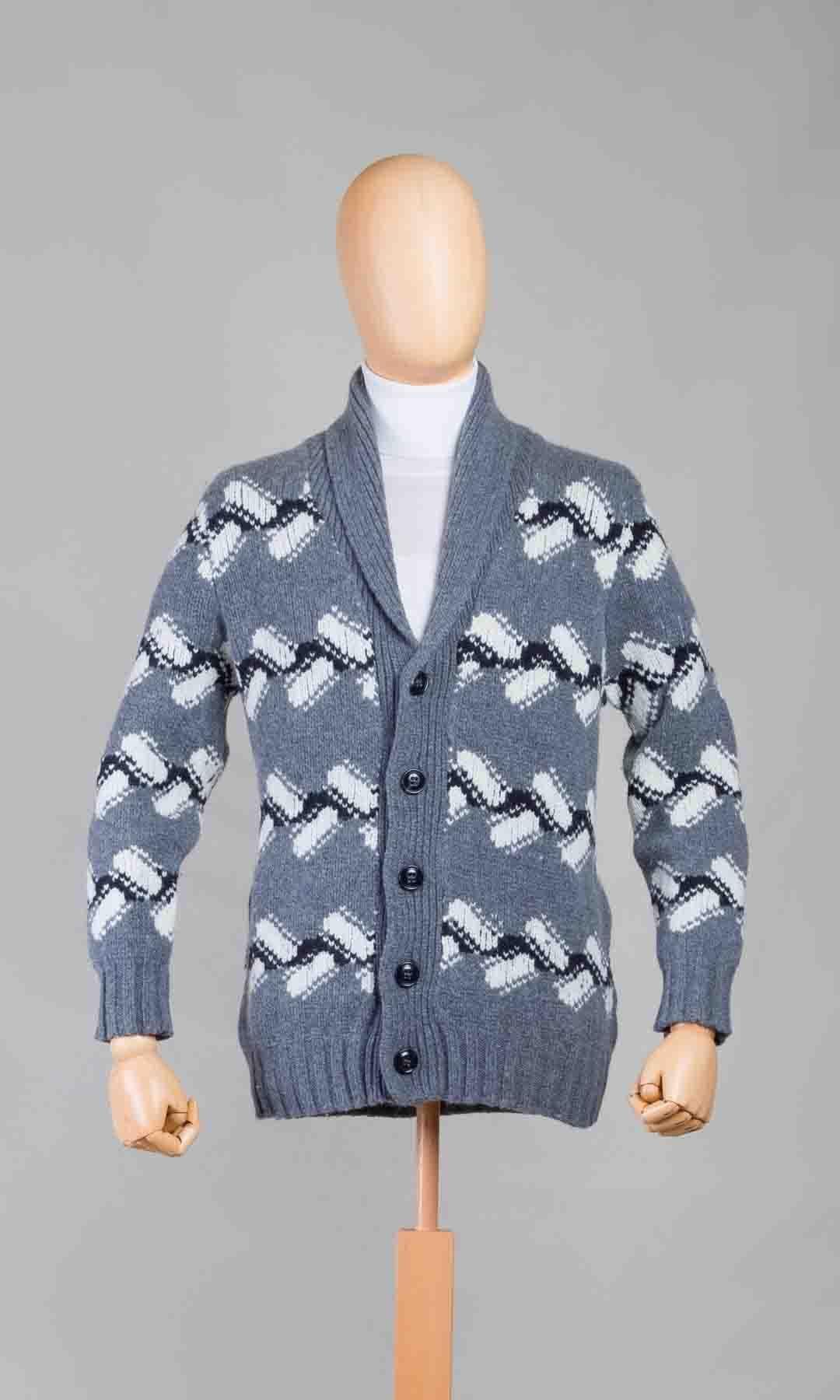 Drumohr Cardigan Biscottone - Chirico Store - 48, 50, 54, 56, abbigliamento uomo, blu, Cardigan, Drumohr, grigio - Drumohr