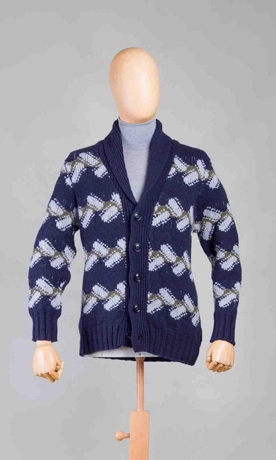Drumohr Cardigan Biscottone - Chirico Store - 48, 50, 54, 56, abbigliamento uomo, blu, Cardigan, Drumohr, grigio - Drumohr